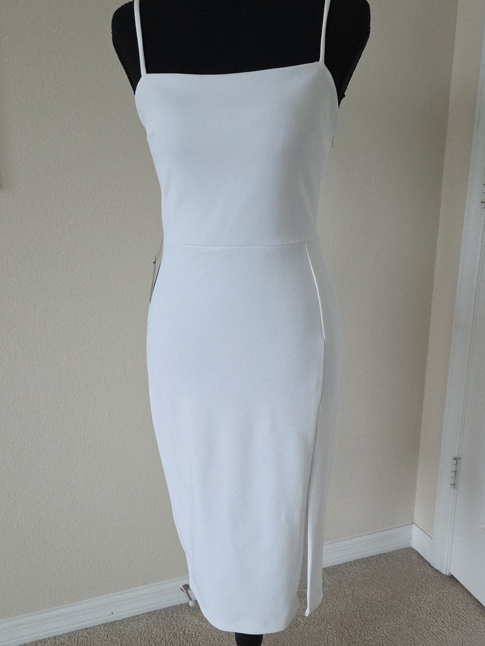 Express White Spaghetti-Strap Midi Dress